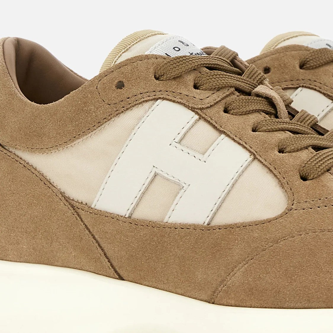 Hogan Interactive Lace-Up Sneakers In Calfskin And Nylon