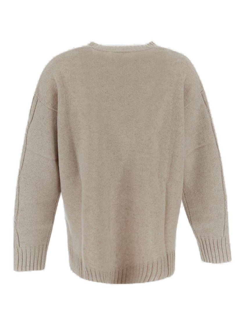 Max Mara Relaxed Fit Beige Cashmere Sweater