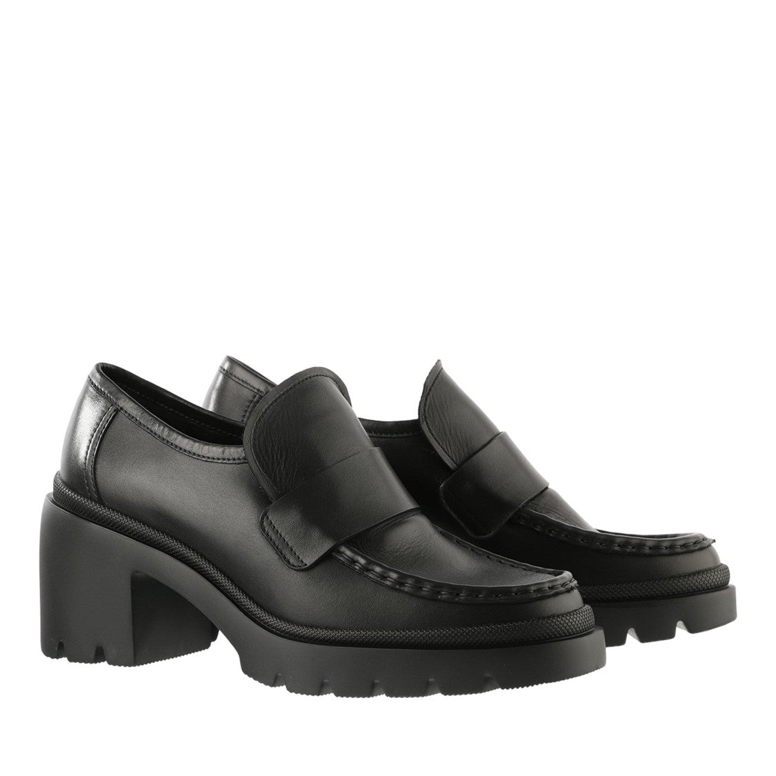 Högl Black Bonnie Leather Chunky Heel Loafers