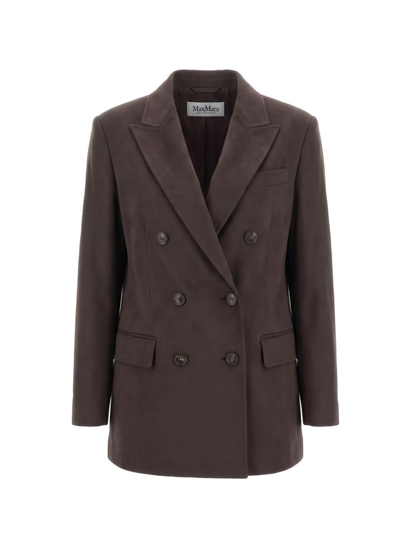 Max Mara Double-Breasted Structured Jacket With Wide Lapels