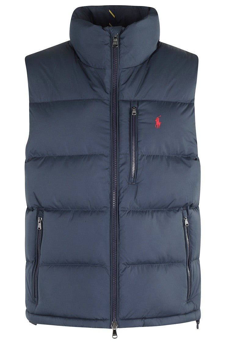 Polo Ralph Lauren Sporty Navy Blue Vest With Double-Zip Closure And Side Pockets