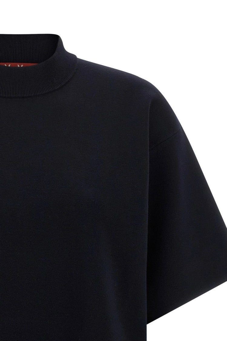 Max Mara Boxy Cropped Top With Ribbed Neckline