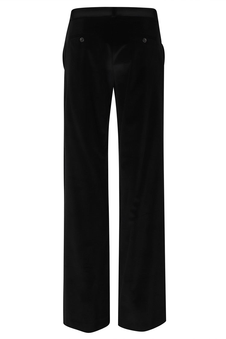 Kiltie Black Andrea Wide-Leg Cotton-Modal Pants