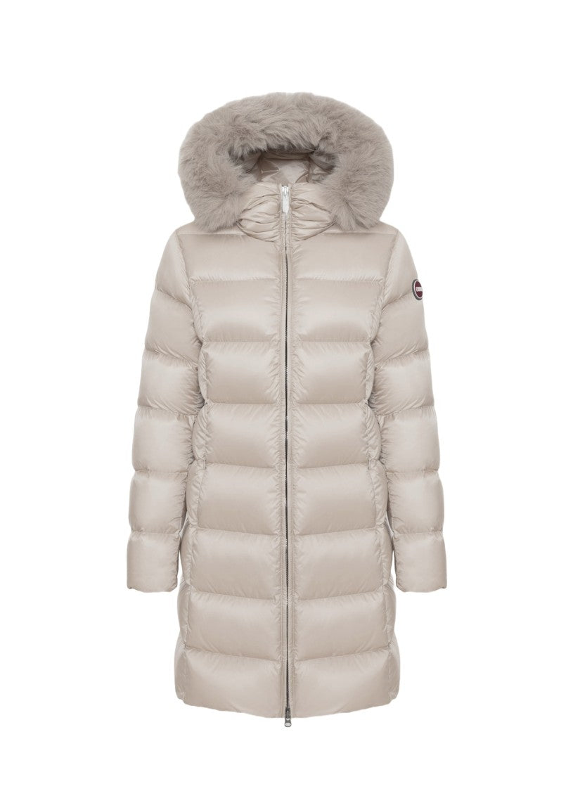 Colmar Originals Long Puffer Coat With Synthetic Fur Trim