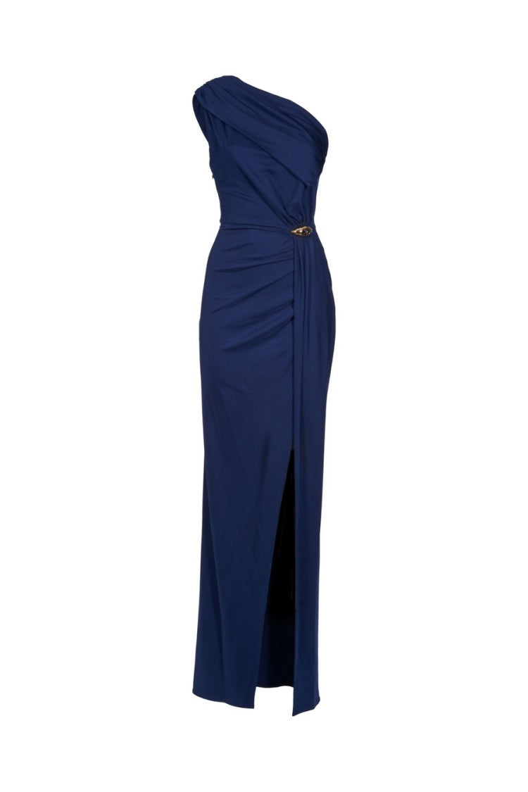 Elisabetta Franchi One-Shoulder Draped Soft Viscose Dress