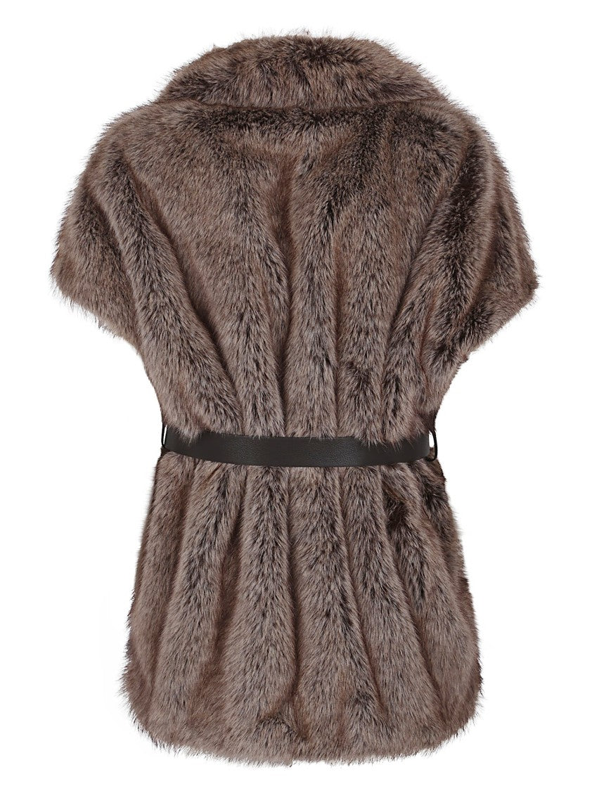 Parosh Sleeveless Faux Fur Vest
