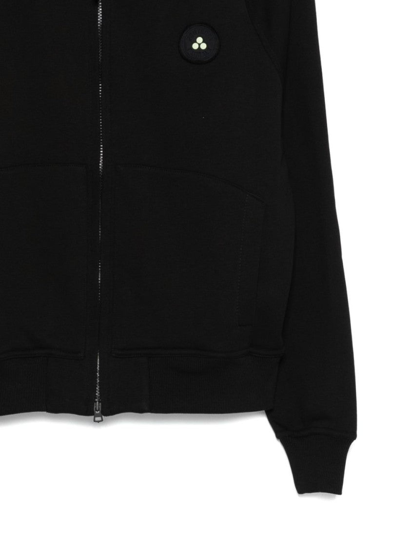 Peuterey Zip-Up Black Hoodie With Relaxed Fit