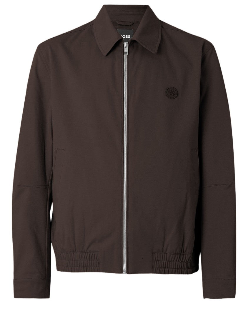 Hugo Boss Stretch Cotton Jacket With Classic Collar