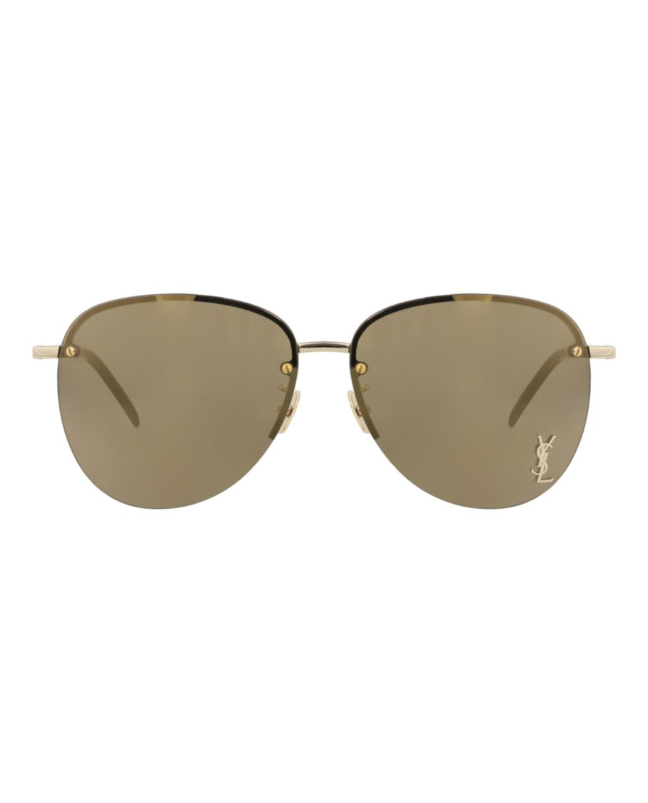 Saint Laurent Aviator-Frame Metal Sunglasses