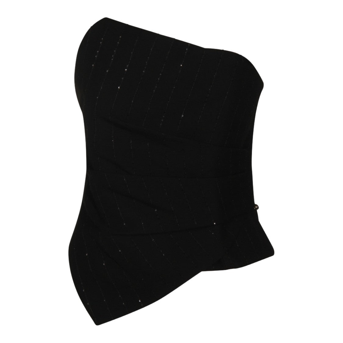 Nissa Asymmetrical Black Top With One-Shoulder Design