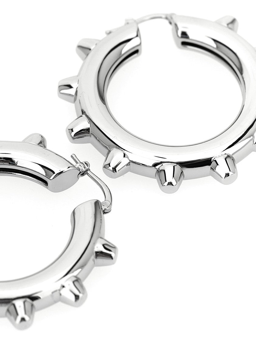 Jil Sander Hoop Earrings In Handmade Brass With Interlocking Closure