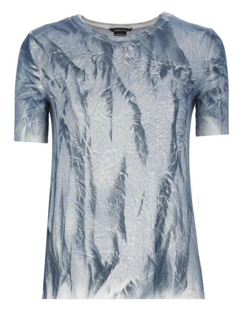 Avant Toi Blue Silk Blend T-Shirt