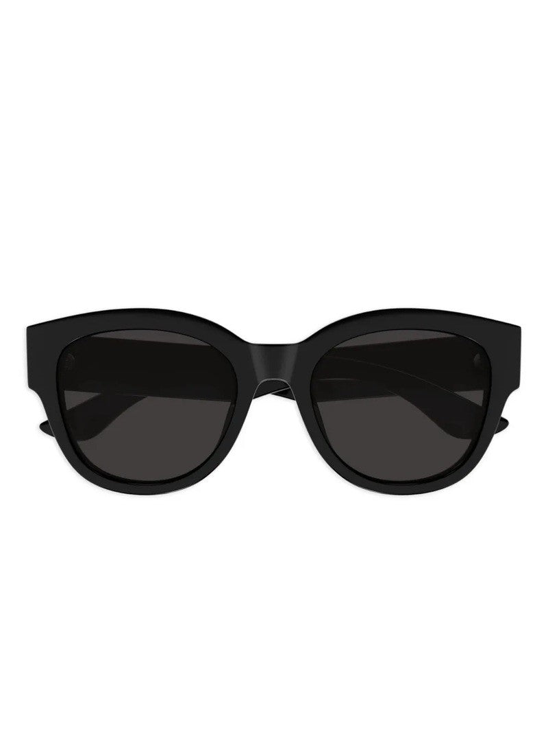 Alexander Mcqueen Oversized Black Cat-Eye Sunglasses With Distinctive Frame