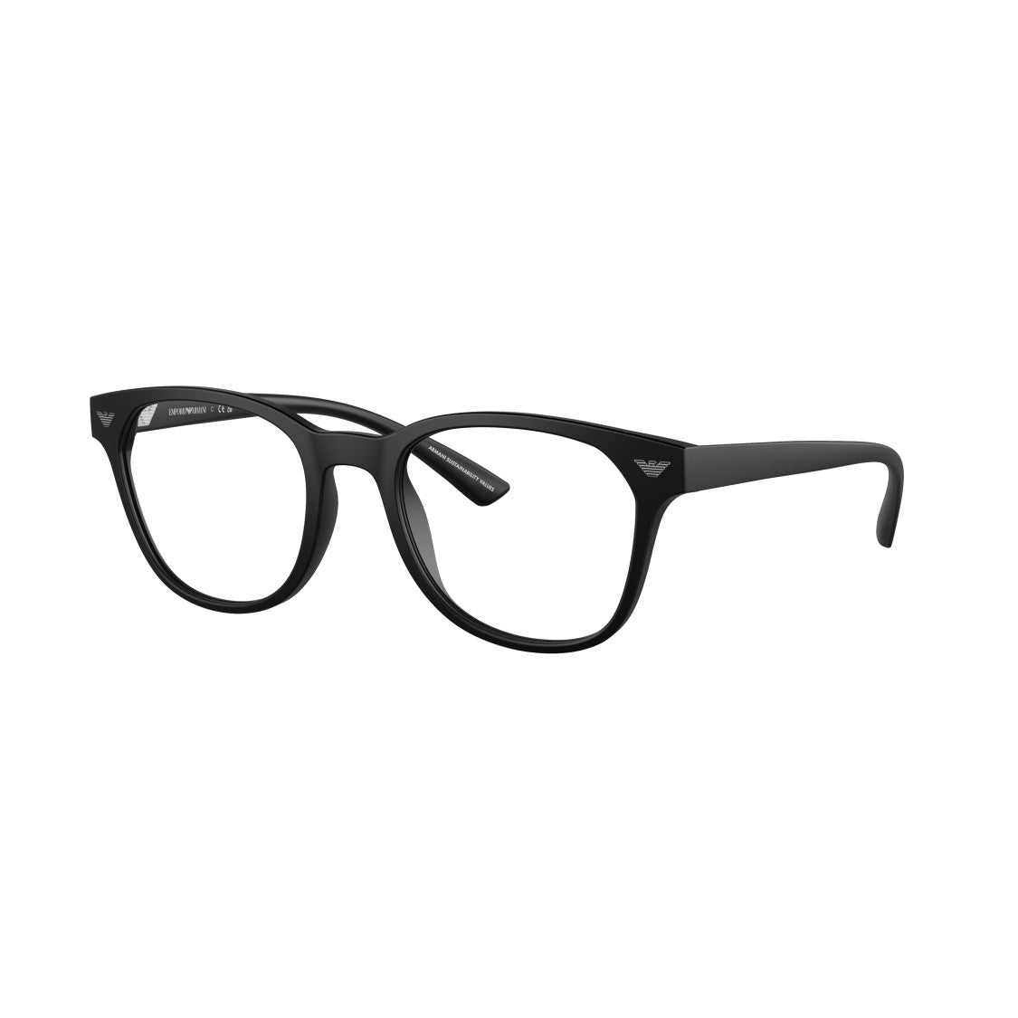 Emporio Armani 0Ea3240u Matte Black Full-Rim Eyeglasses With Subtle Logo Detail