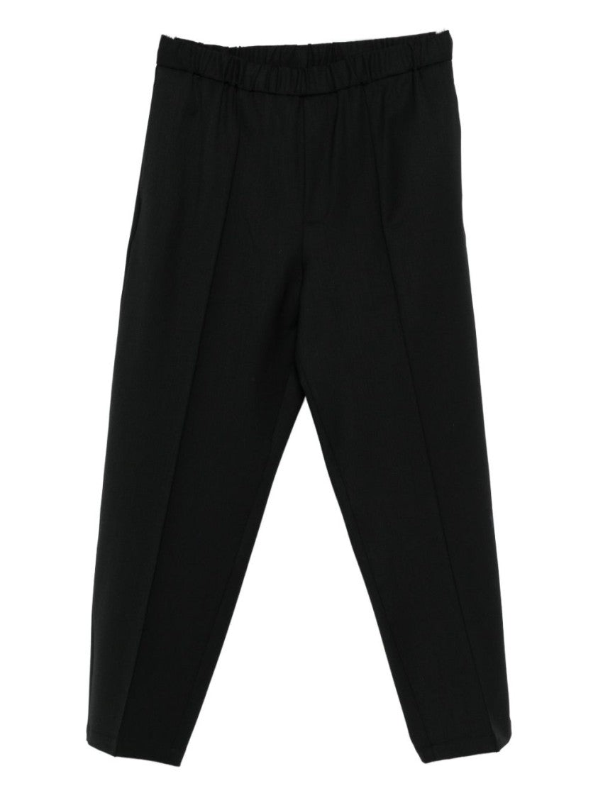 Seven Gauge Relaxed Wide-Leg Trousers With Tapered Hem