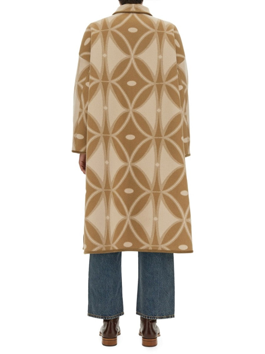 Etro Oversized Jacquard Pattern Wool Coat