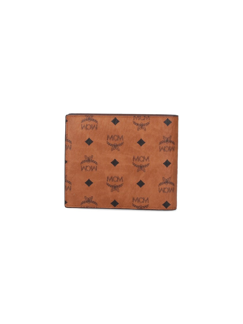 Mcm Bi-Fold Wallet, In Brown Visetos Canvas