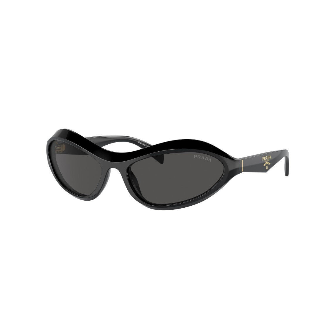 Prada 0Pr A20s Oval-Shape Black Acetate Sunglasses