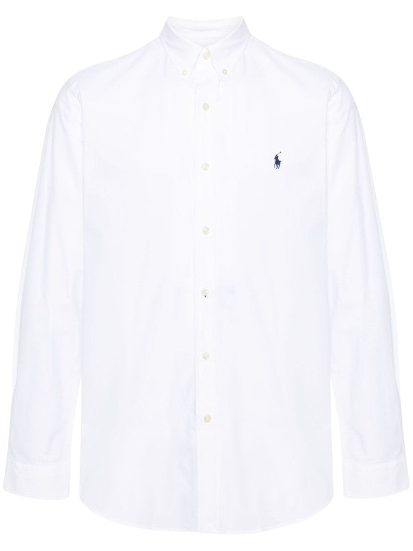 Polo Ralph Lauren White Cotton Shirt With Curved Hem