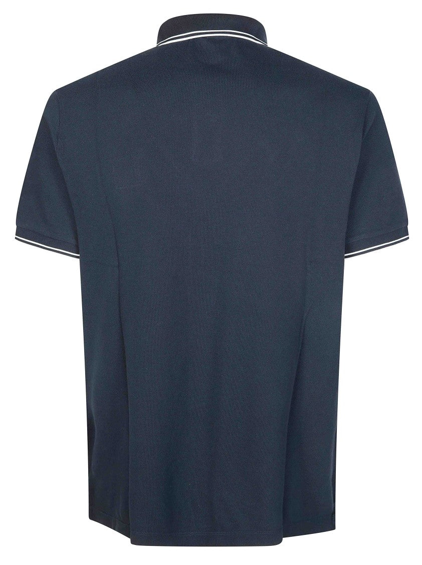 Stone Island Solid Navy Double Stripes Polo Shirt