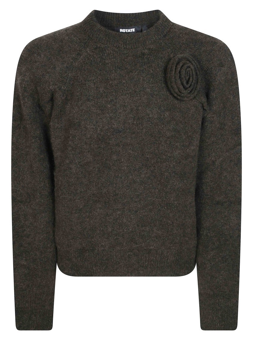 Rotate Floral Textured Knit Sweater