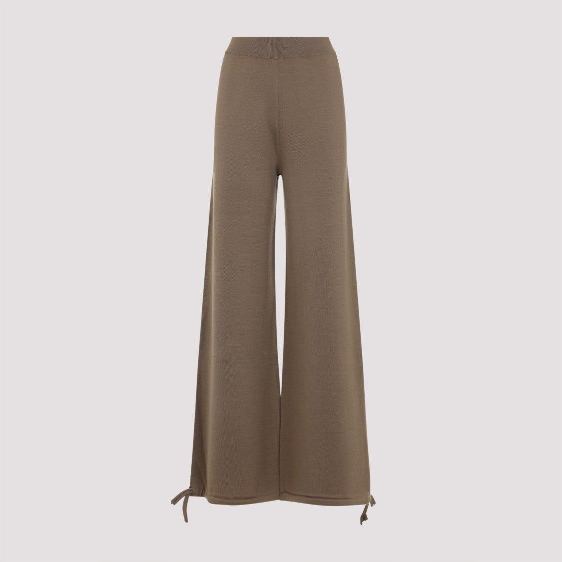 Max Mara Wide-Leg Wool Leggings With Customizable Hem Ties