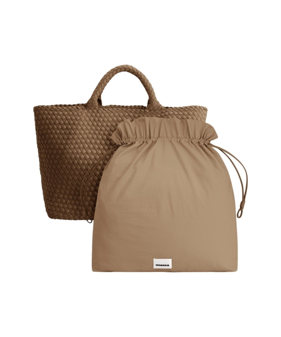 Marrea Structured Neoprene Shopper With Woven Detail