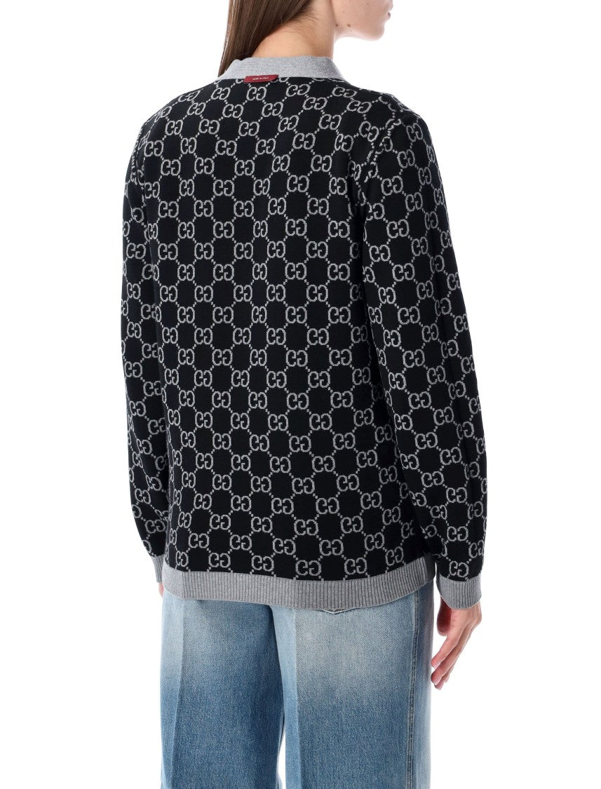 Gucci Gg Monogram Wool Reversible Cardigan