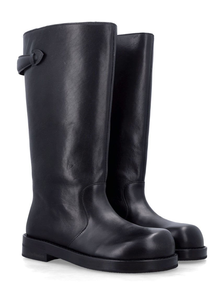 Acne Studios Contemporary High-Shaft Calf Leather Boots With Welt