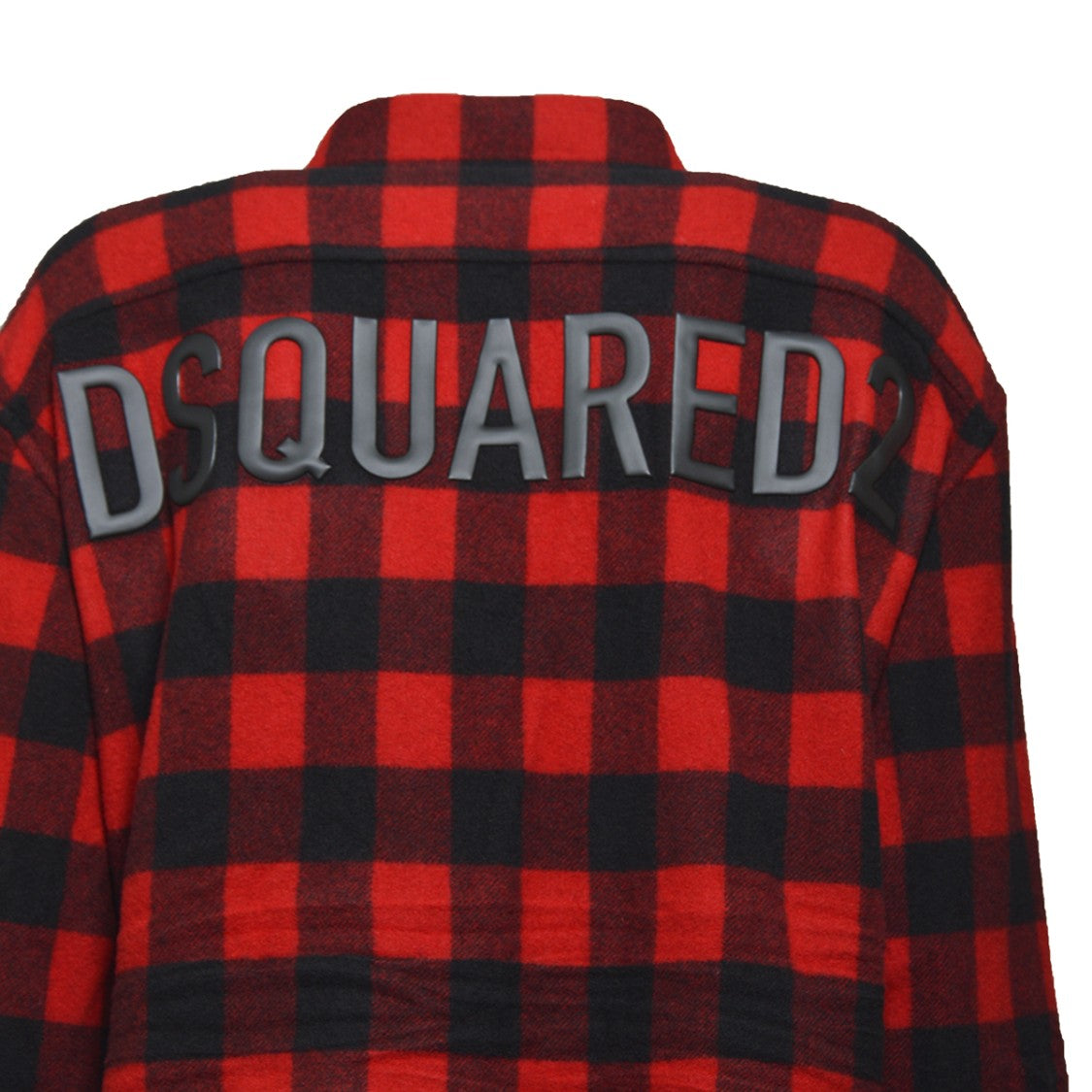 Dsquared2 Red And Black Wool Checkered Shirt