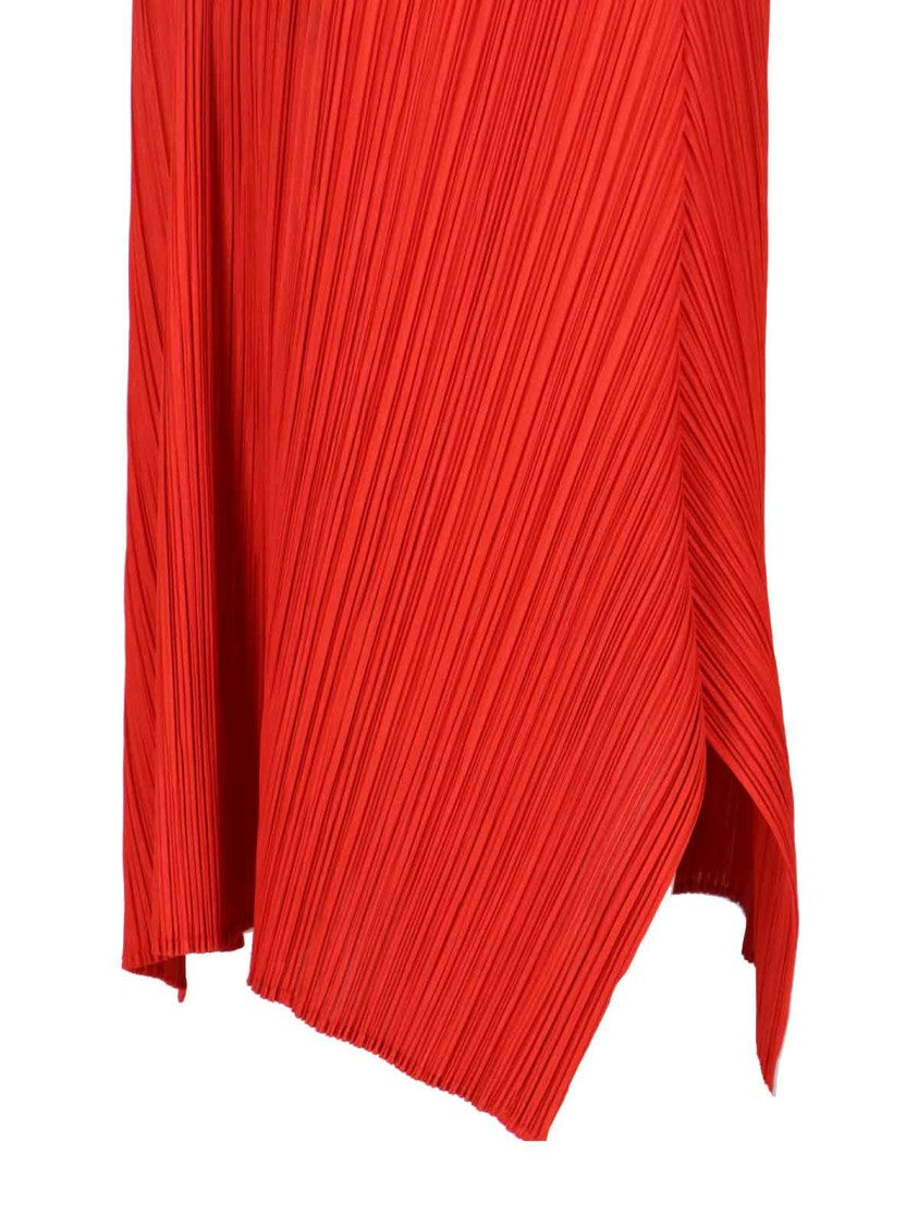 Pleats Please Plissé Midi Dress – Red
