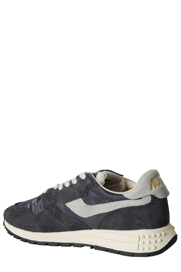 Autry Black Reelwind Low Suede Inserts Leather Sneakers