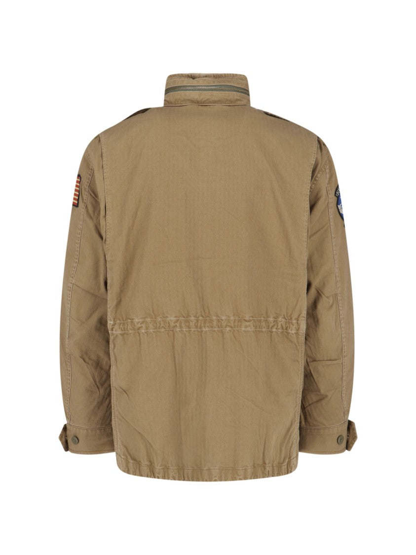 Polo Ralph Lauren Structured Brown Jacket With Front Zipper