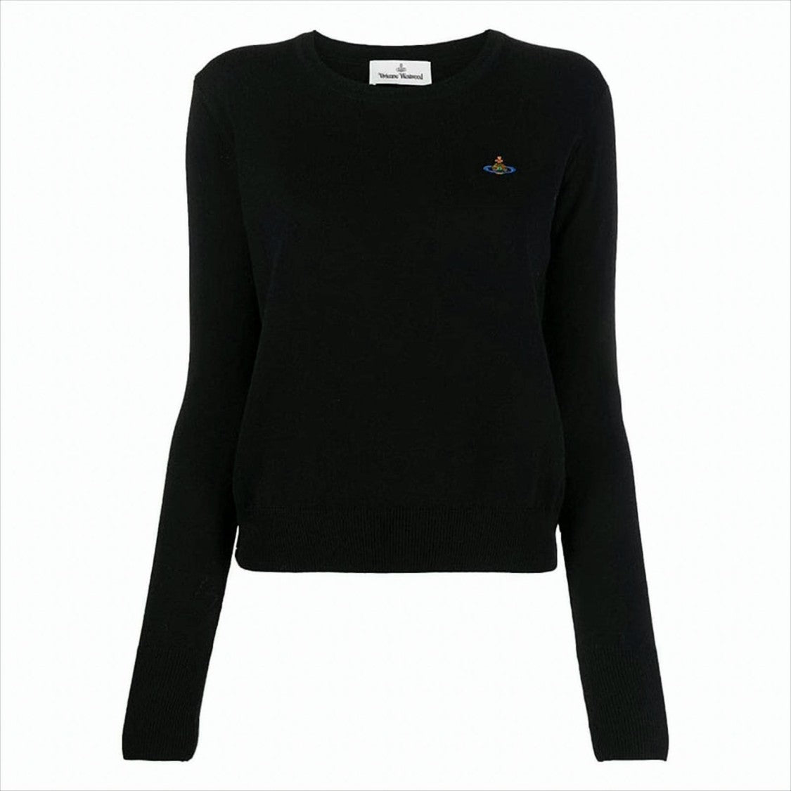 Vivienne Westwood Fitted Round Neck Knit Sweater With Embroidered Logo