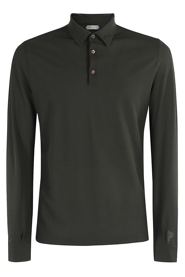 Zanone Soft Ice Cotton Dark Green Slim Fit Polo Shirt