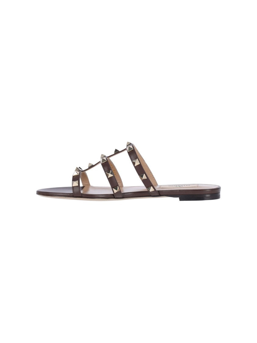 Valentino Garavani "Rockstud" Sandals – Brown