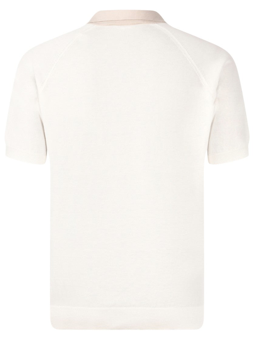 Gran Sasso Beige V Neck Polo Shirt
