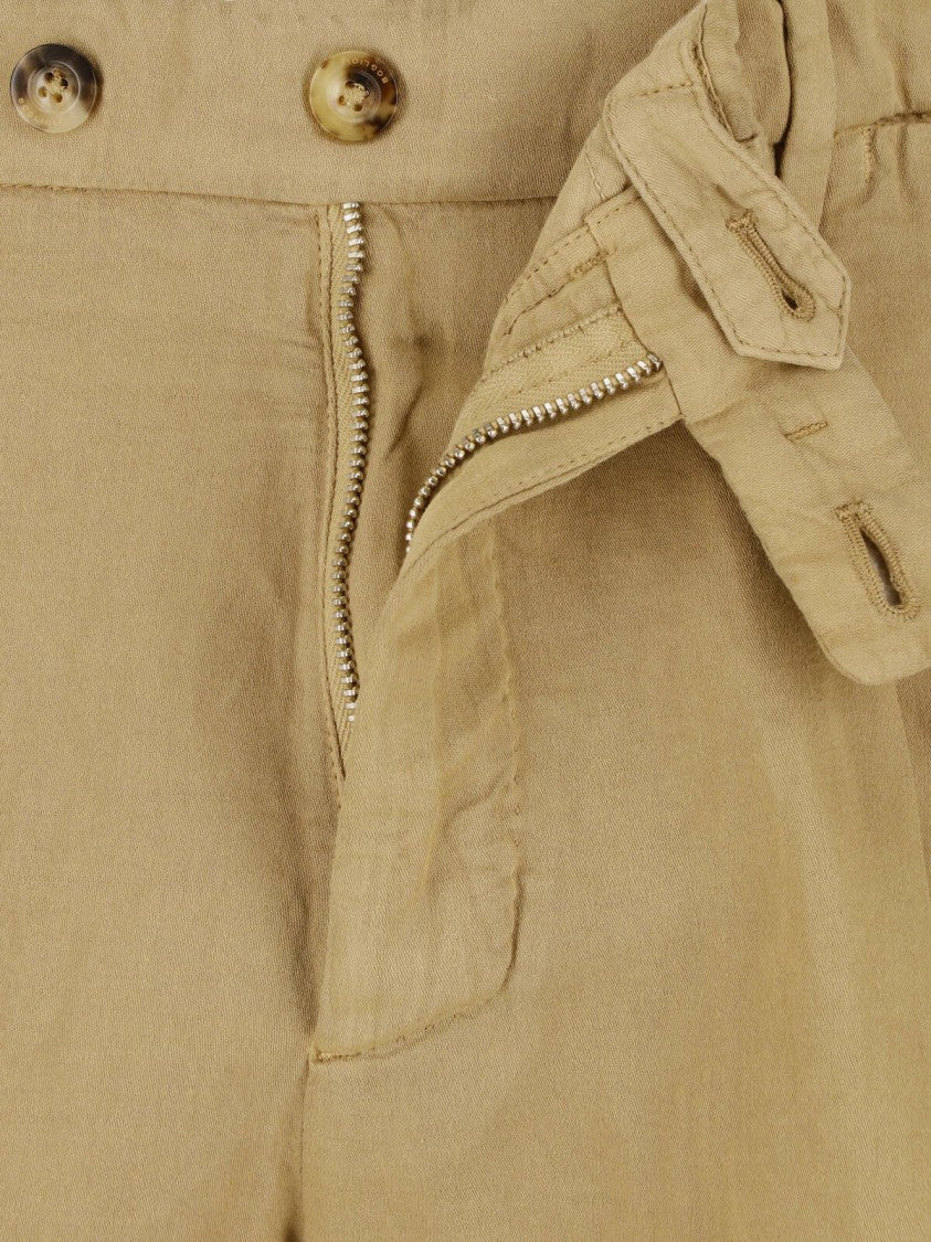 Boglioli Beige Double-Breasted Cotton Linen Suit