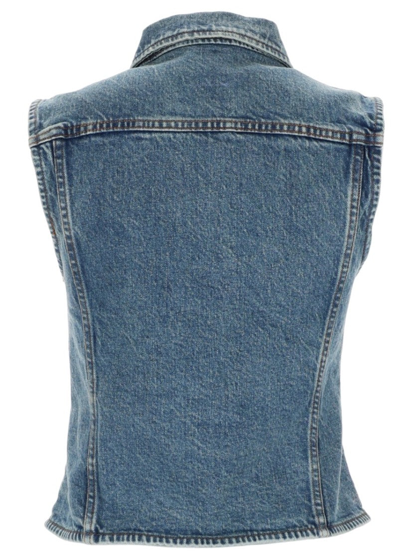 Lois Celine Sleeveless Denim Frayed Vest