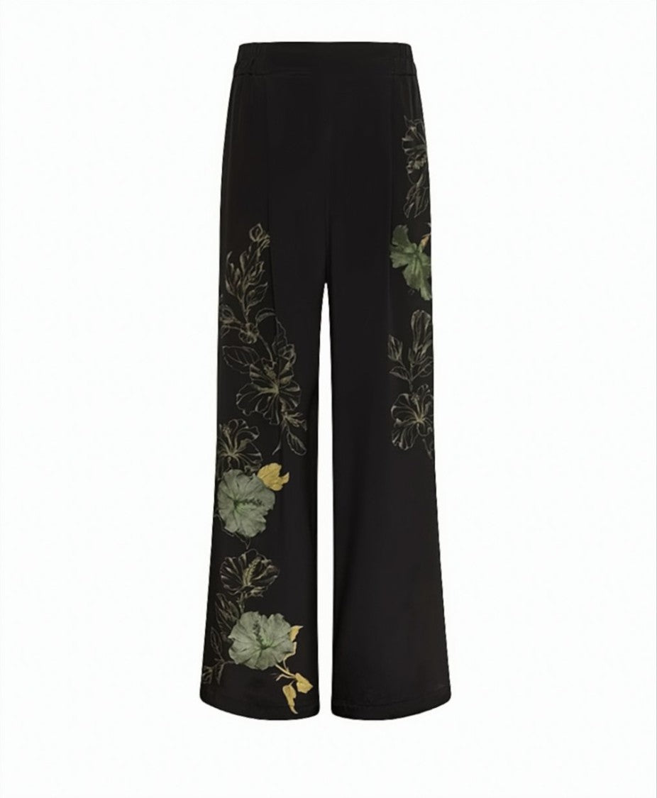 Momonì Baniwa Crêpe De Chine Botanical Print Wide-Leg Pants