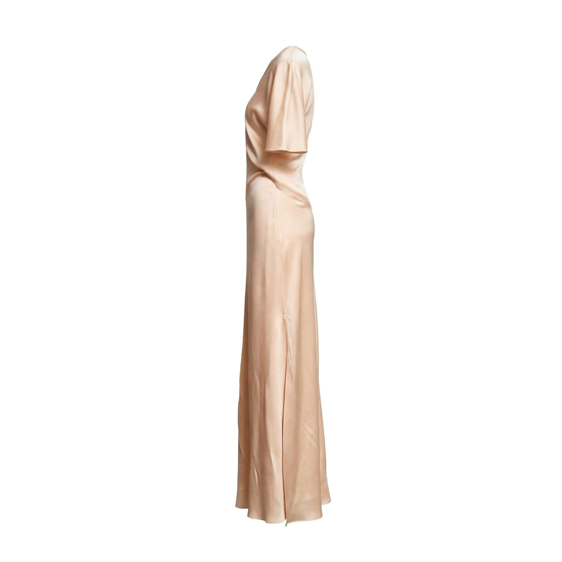 Victoria Beckham Isabella Round Neck Draped Evening Dress