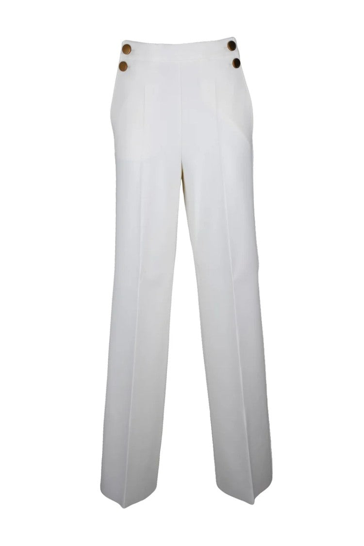 Max Mara Polonia High-Waisted Trousers - White