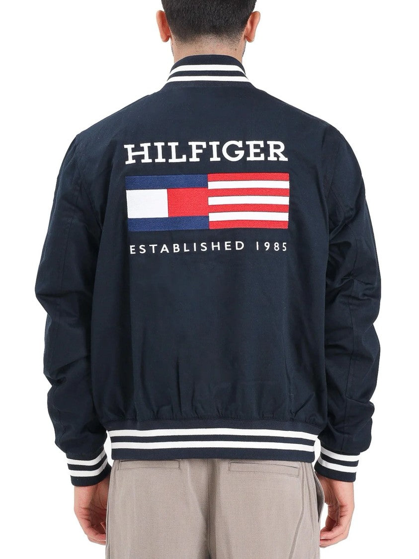 Tommy Hilfiger College Jacket With Snap Button Closure And Bold Graphic