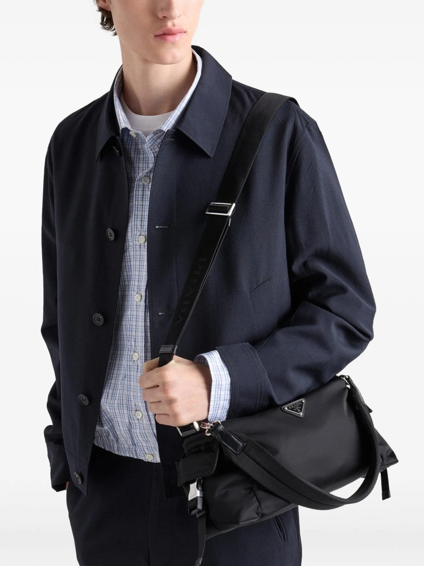 Prada Rectangular Shoulder Bag In Smooth Re-Nylon With Adjustable Strap
