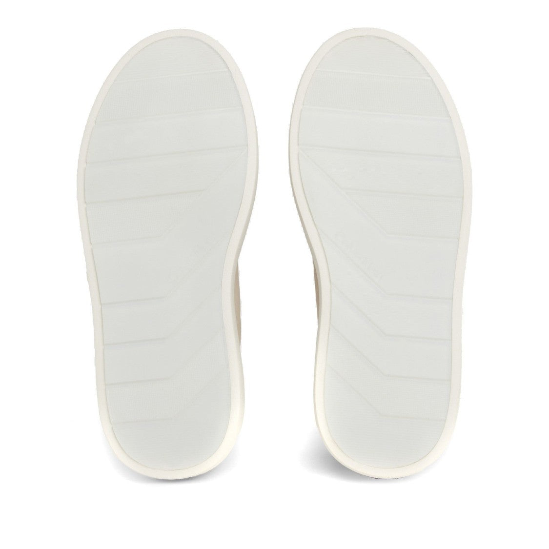 Calvin Klein Beige Minimalist Flatform Leather Sneakers