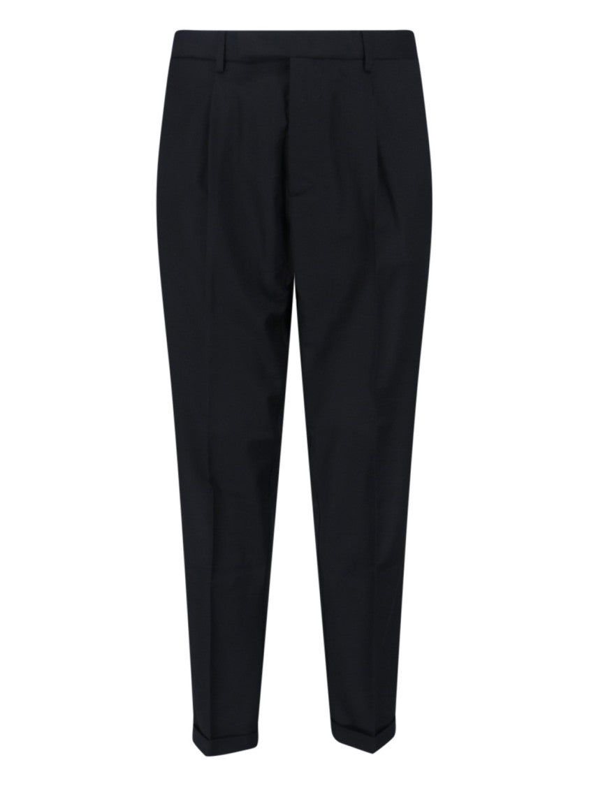 Cruna Straight-Leg Black Trousers With Tailored Fit