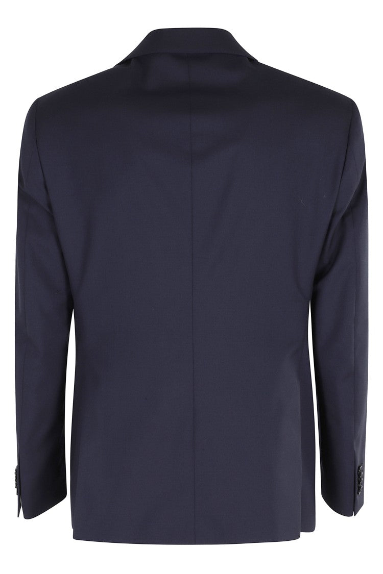 Luigi Bianchi Blue Single-Breasted Slim Fit Wool Suit