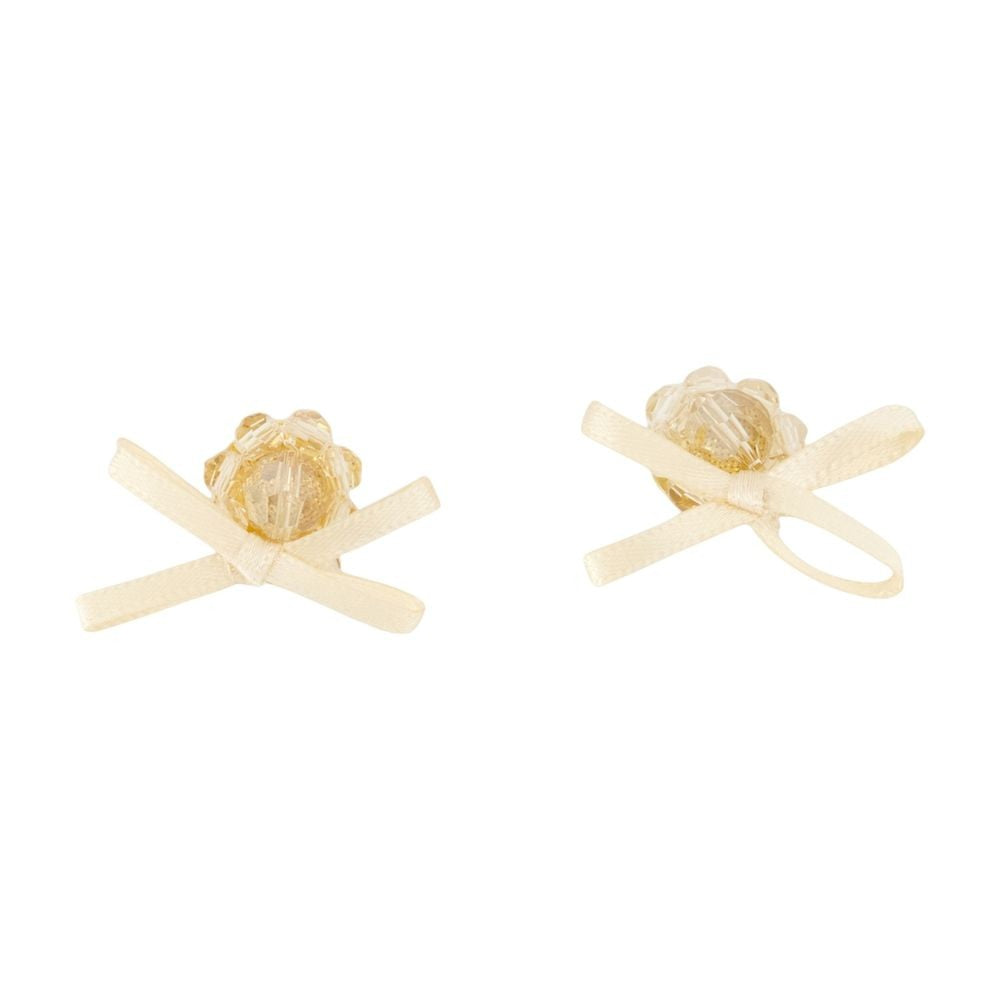 Simone Rocha Petite Bow Daisy Earrings - Crystal - Yellow