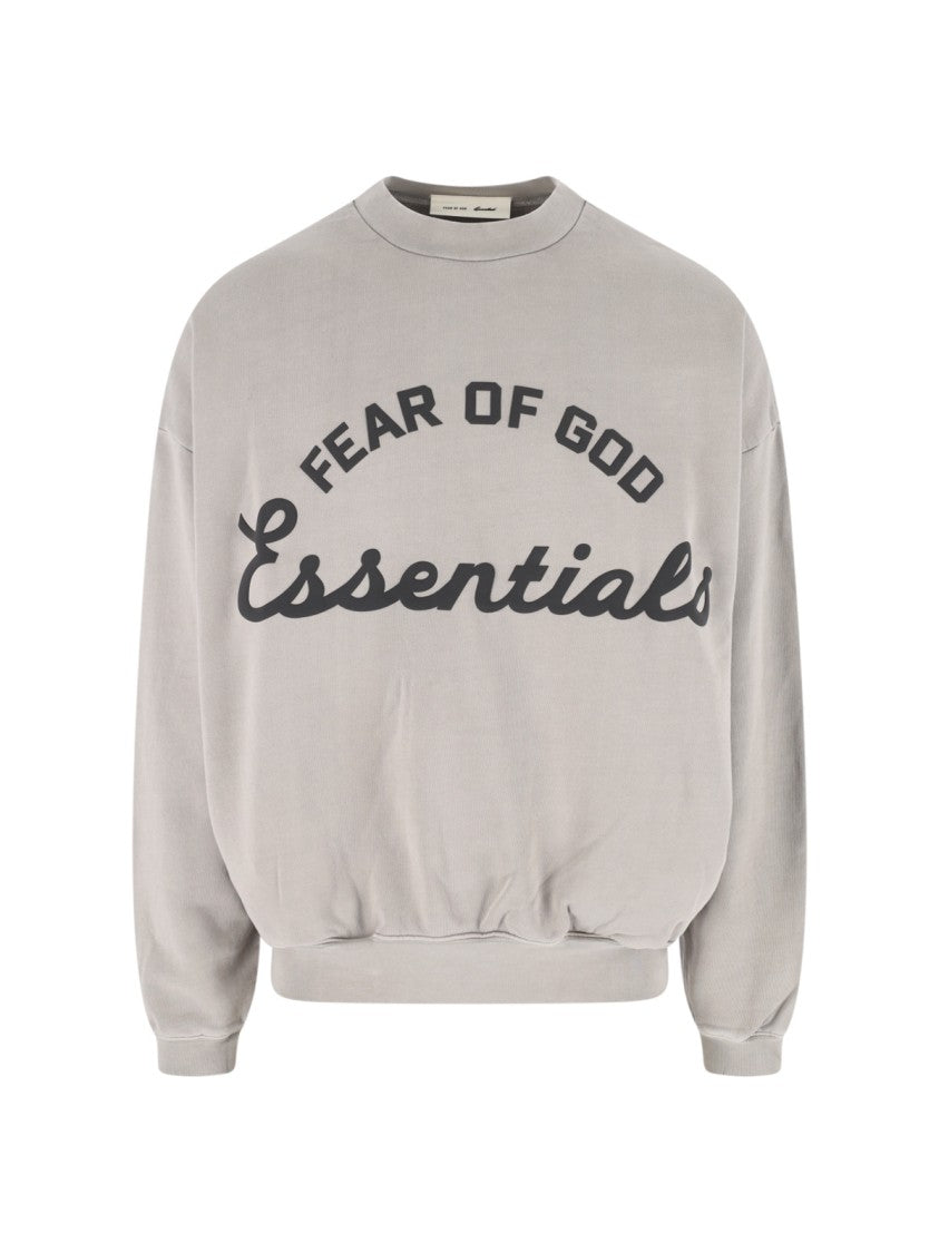 Fear Of God Essentials Grey Relaxed Fit Printed Logo Sweatshirt