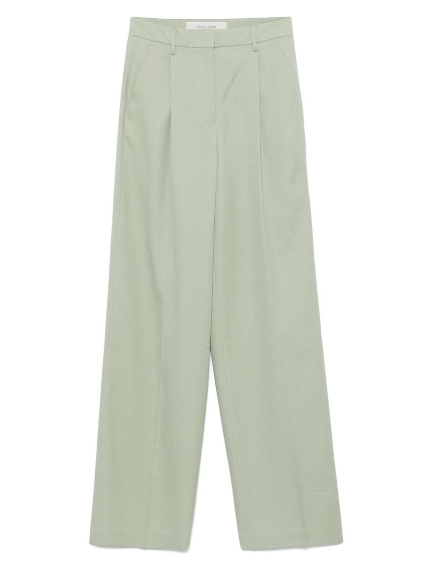 Golden Goose Sage Green Relaxed Fit Trousers With Functional Pockets
